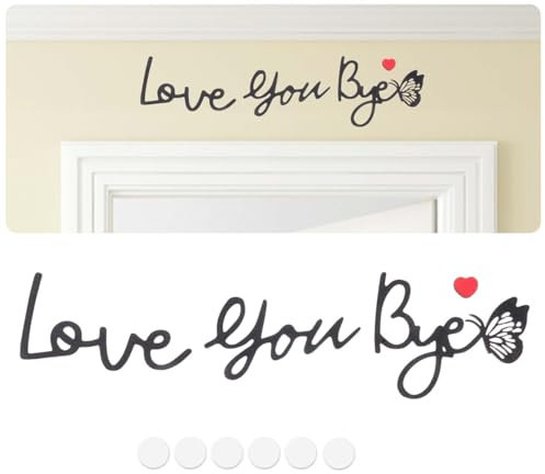 Love You Bye Schild, “Love You Bye“-Schild Über Der Tür, Holzschild Mit Schriftzug Für Den Flur, Wanddeko Holz, DIY-Handwerk, Schilder Für Weihnachten, Valentinstag, Ostern, Geburtstagsgeschenk