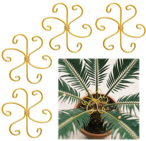 Maxqzin 8 Stück Pflanzenstütze, Pflanzenhalter Metall Staudenhalter 10,5 cm Pflanzenklammern Gold Pflanzen Stütze Pflanzenstützen für Zimmerpflanzen Kletterpflanze