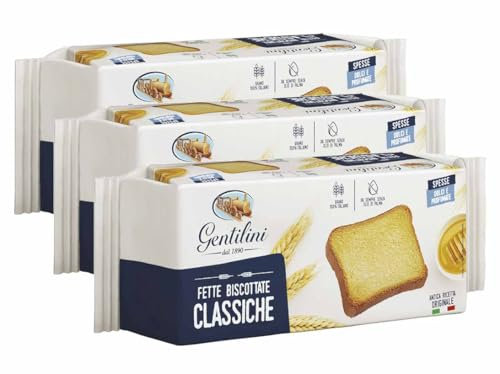 3X Gentilini Fette Biscottate Classiche Spesse Dolci e Profumate 185g