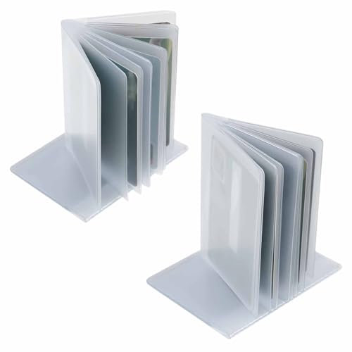 2 Pcs Transparent Credit Card Sleeves Plastic Wallet Insert Card Holder Protector Sleeves Credit Card Holder Insert for Wallet Insurance Card Debit Card Driver's License(10 Page 10 Slots and 20 Slots