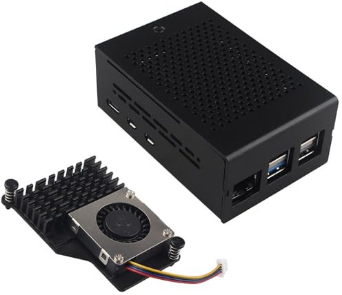 ZDE ZC502 Aluminium Boîtier avec ZP536 Ventilateur Actif pour Raspberry Pi 5 2 Go 4 Go 8 Go 16 Go Support PCIe vers M.2 NVMe PoE HAT WiFi7 Shield ZP512 ZP513 ZP515 ZP516 ZP517A ZP581 ZP582 ZP590B