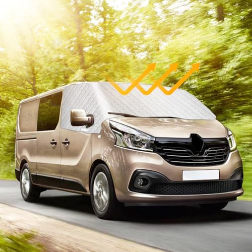 Roadtime Auto Windschutzscheiben Abdeckung Ersatz Wrap Cover für Renault Master 2014-2023, Frontscheiben Sonnenschutz, Frontscheibenabdeckung Verdunkelnd, Blockiert UV Strahlen,Staub,Wetterfeste