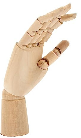 Bewegliche Holzhand für Künstler, Handmodell mit Gelenken, Beige