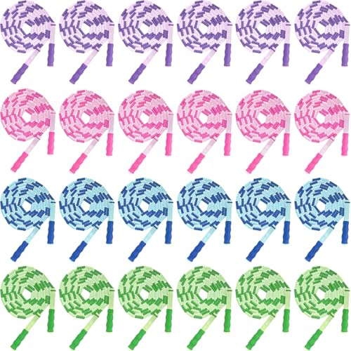 24 PCS Skipping Ropes for Adults Kids, Adjustable Jump Ropes, Perfect Skipping-Rope for Fitness Weight Loss Fun Outdoor Activities - Skipping Rope for Schools Boxing Crossfit Family Workouts