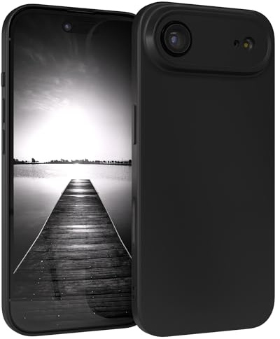 EAZY CASE - Silikonhülle für iPhone Air Hülle Silikon Case Schwarz weich stoßfeste Handyhülle Schutzhülle mit Kameraschutz Dünn Premium Schutz Cover TPU Phone Bumper in Mattschwarz