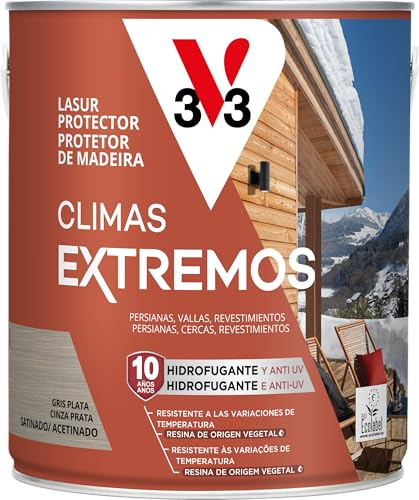 V33 Lasur Protector Climas Extremos Satinado Gris Plata 2,5L