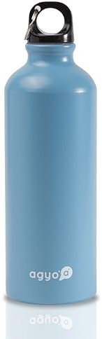 IPEA Borraccia NON TERMICA - Leggerissima in Alluminio - 500 ml - Bottiglia Non Termica in Metallo per Bevande e Sport da portare in Viaggio, Outdoor, Lavoro, Ufficio, Scuola - con Moschettone - 21 cm