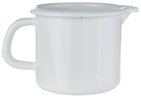 Riess- Schnabeltopf - Milchtopf - Emaille - weiß - Ø 9cm - 0,5 Liter
