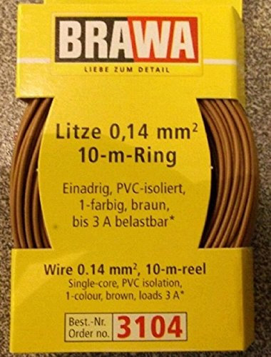 BRAWA 3104 Litze 0,14mm² 10m Ring braun