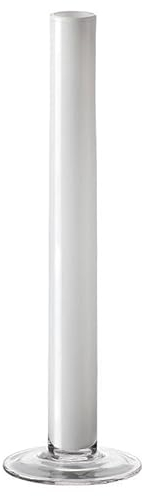 CRISTALICA Blumenvase Stangenvase Glas Vase Tischvase Tischdeko Hochzeitdeko Raumdekoration Asia Weiß 30 cm Glasvase