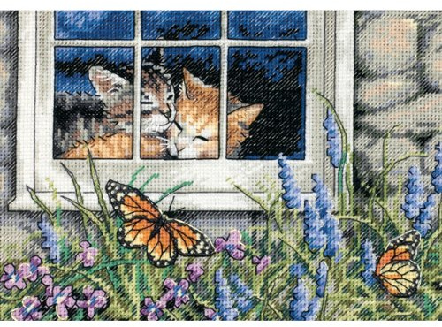Dimensions Gold Collection Petite Feline Love Counted Cross Stitch Kit, 18cm x 13cm 18-count