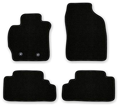 Autofußmatte Basic (OAS) schwarz für Toyota Auris Baujahr 2007 bis 2010 3. & 5-TRG. | mit Befestigungen in der Fahrermatte inkl. Haken