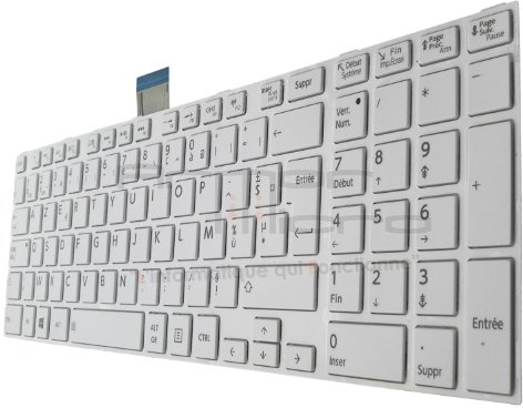 ARMORMICRO Clavier pour Toshiba Satellite (Pro) C855 (Pro) C855D C875 C875D (Pro) C850 C850D - Français AZERTY (Clavier Blanc CHICKLET)