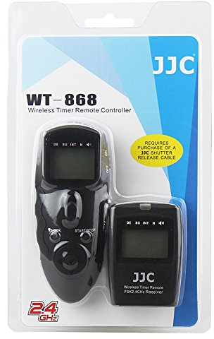 JJC WT 868 - Mando a Distancia con Temporizador multifunción, Color Negro