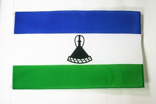 AZ FLAG Lesotho Flag 90x60 cm Mosotho 100D Polyester 2 Grommets | Indoor and outdoor use 2x3 ft decorative flag double stitched seams and reinforced edges with metal grommets
