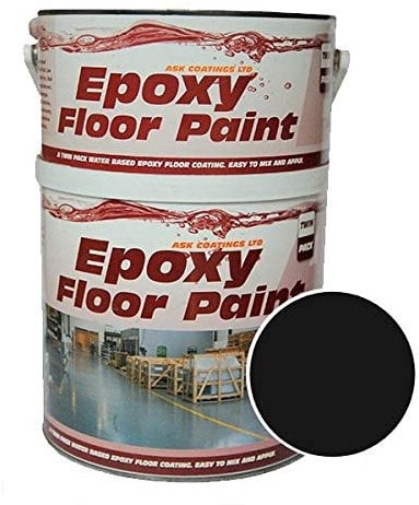 Epoxy Resin Floor Paint by Ask Coatings. for Garage, Industrial and Domestic. 5L (Black)