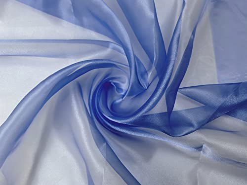 Organza Stoff Meterware am Stück - 150 cm Breite - (Blau)