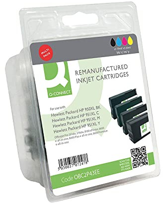 Q-Connect HP 950XL 951XL Remanufactured Ink Cartridges Multipack KCMY C2P43AE-COMP