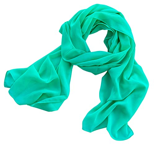 Dolce Abbraccio Damen Schal Stola Halstuch Tuch aus Chiffon für Frühling Sommer Ganzjährig Mint Grün
