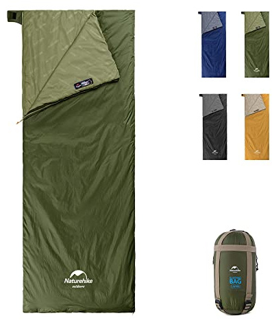 Naturehike Lightweight Compact Sleeping Bag, 59℉/32℉ Envelope Ultralight Backpacking Sleeping Bag Portable, Waterproof with Compression Sack for Cold&Warm, Camping, Traveling, Hiking