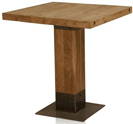 Casa Padrino Luxus Teakholz Bartisch Braun/Schwarz 70 x 70 x H. 100 cm - Gastronomie & Barmöbel