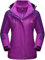 TACVASEN Fleece Jackets Ladies 3-in-1 Systems Jacket Womens Waterproof Ski Winter Jacket Work Warm Thermal Jogging Coat Hood full Zip Sports Windbreaker