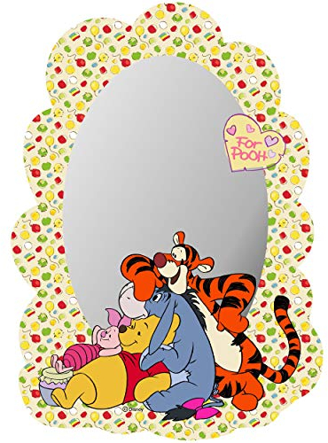 alles-meine.de GmbH Kinder Wandspiegel - Acryl Spiegel - bruchsicher unzerbrechlich - Disne. - Winnie Pooh - selbstklebend & wiederverwendbar - Acrylglas - 22 cm - Wandsticker / ..