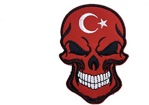 Türkei Türkisch Totenkopf Flagge Bestick Airsoft Klettverschluss-Flecken Patch