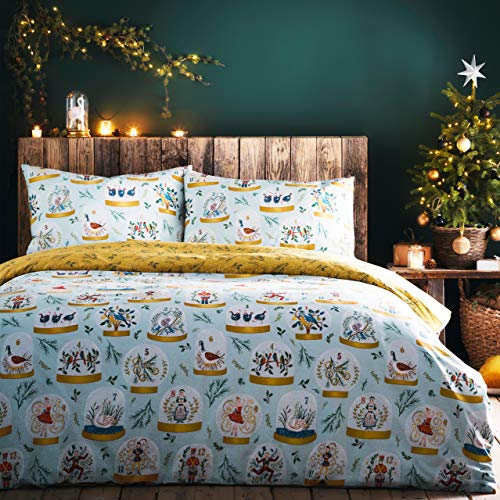 furn. Parure de lit, Coton, Bleu, Single, W137cm x L200cm (Duvet Cover), W50cm x L75cm (Pillow Case)