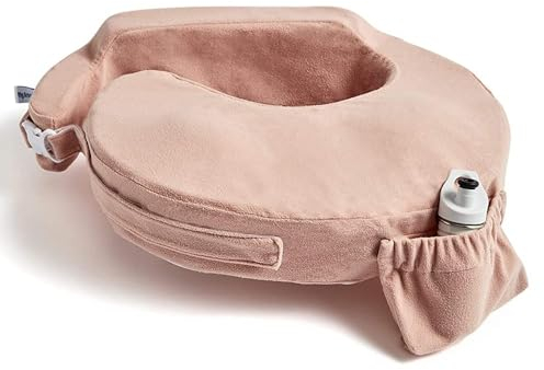 My Brest Friend Deluxe Nursing Pillow for Breastfeeding & Bottle Feeding, Enhanced Posture Support, Double Straps & Removable Extra Soft Slipcover, Soft Rose