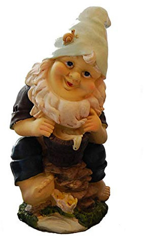 JSI Gartenzwerg mit Accessoire Dekoration Garten Wohnen 2492 Fass