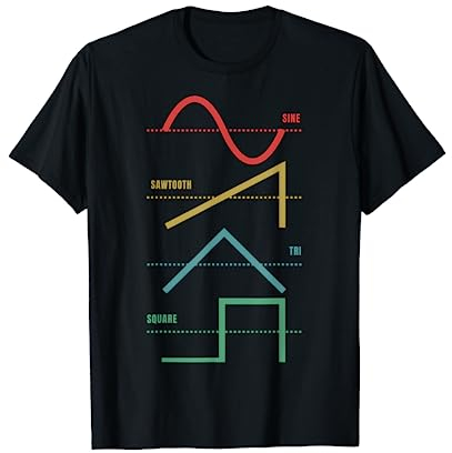 FOKS. /// Electronic Music - Rave - LFO Dance Vintage Analog Synthesizer Techno Waveform - Synth Nerd Unisex Erwachsene und Kinder T-Shirt Schwarz S