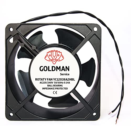 GOLDMAN SERVICE Ventilador fan Axial de refrigeración 120 x 120 x 38 mm - extractor de aire para enfriamiento de máquinas y circulación de aire (23W)