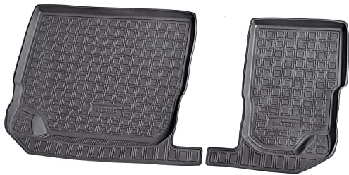 Recambo 3D Gummi Fußmatten kompatibel für Skoda Kodiaq 7-Sitzer | ab BJ 2017> | Auto Gummimatten | Passgenau | mit Rand | schwarz
