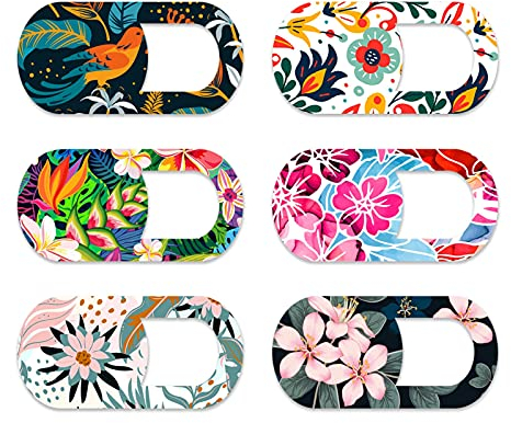 upain 6er Pack Webcam Abdeckung Laptop Webcam Cover Kamera Cover Ultra dünne Privacy-Schutz Kamera Abdeckung für Handy Laptop PC Smartphones Tablets Computer (Blume-2)