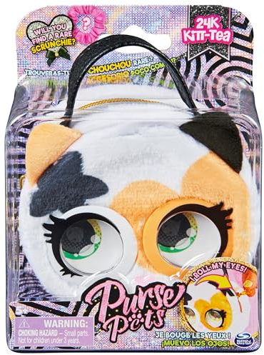 Purse Pets Micros 24K Kitt-Tea Stilvolle kleine Geldbörse mit Augenrolle, Kinderspielzeug für Mädchen ab 5 Jahren