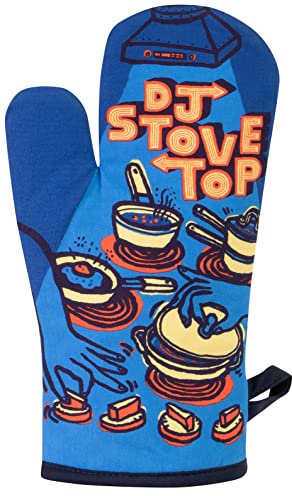 Blue Q Funny Oven Mitt ~ DJ Stovetop. Super-Insulated Quilting, Comfy, Natural-Fitting Shape, 100% Cotton.