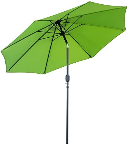 Outsunny 2.7M Garden Parasol Umbrella with Glass Fibre Ribs and Aluminium Frame, Tilting Sun Shade Shelter Canopy, Light Green