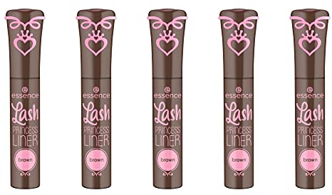 essence Lash PRINCESS LINER brown, Eyeliner, Braun, langanhaltend, sofortiges Ergebnis, intensiv, vegan, ohne Mikroplastikpartikel, Nanopartikel frei, ohne Parfüm, 5er Pack (5x3ml)