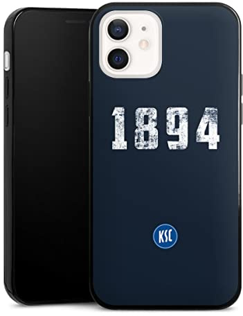 Slim Case extra dünn kompatibel mit Apple iPhone 12 Silikon Handyhülle schwarz Hülle Karlsruher SC Bundesliga KSC