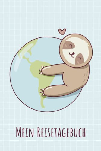 Reisetagebuch: Mit Faultier, Punkraster | Für alle Länder, Mittelamerika, Südamerika, Costa Rica | ca. DIN A 5, 108 Seiten, Hardcover | Tolles ... Au Pair | zum selber schreiben , unbefüllt