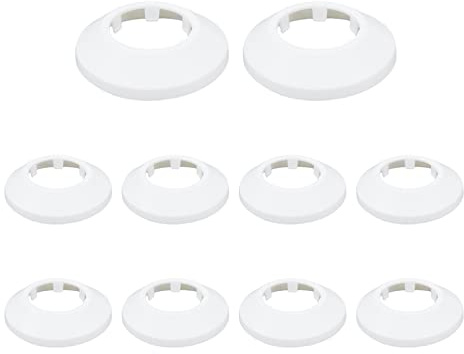 Tsnamay Lot de 10 raccords muraux fendus en plastique PP pour tuyau d'eau de 32 mm, blanc