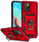 JIYU Compatible with Xiaomi Redmi 10/Redmi 10 2022/Redmi 10 Prime Case,[Camera Protection] with Camera Covers & Kickstand, Slide Lens Phone Cover Built-in 360° Rotate Ring Stand Cases,Red