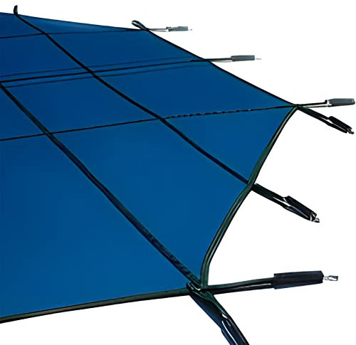 LZMZMQ Pool Sicherheitsabdeckung Einziehbare Elastische Bodenabdeckung Für 2 3 4 5 6 7m Rundbecken, Mit Messingzubehör Und Werkzeug, Blaues Netz, Solide Winter-Pool-Kuppelabdeckungen, Sicherheitsnetz