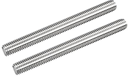 sourcing map Tige Filetée M10 x 100mm Acier Inoxydable 304, 1.5mm de Pas Filetage Droite 2Pcs Tiges Entièrement Fileté pour Projets de Bricolage