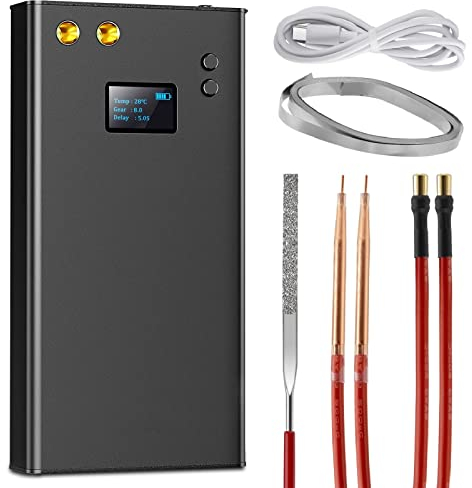 Saldatrice a Punti, Saldatore a Punti per Batterie da 11000 mAh, Saldatrice Portatile Puntatrice, 80 Velocità con Connettore di Tipo C per Schermo LCD, Ricarica USB (11000 mAh)