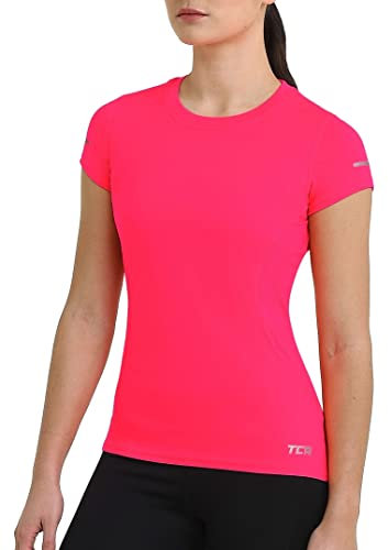 TCA Atomic T-Shirt Quickdry Manches Courtes Tee-Shirt Sport Running & Fitness pour Femme - Rose, L