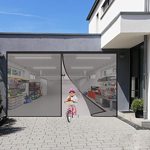 Fiberglas Magnet Fliegengitter Tür, 150x240cm 2022 neue Langlebiger,Kratzfest,Stärkere Magneten Fliegenvorhang für Balkontür,Kellertür und Terrassentür (Schwarz)