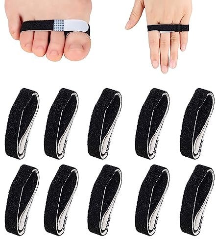 ALNKDH 10 Pcs Toe And Finger Wrap Splint Straps, Washable And Reusable Toe Straighteners, Hammer Toe Straightener,Toe Straighteners For Bent Toes