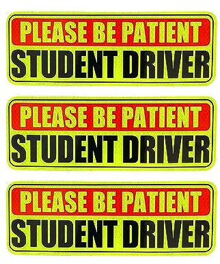 HOBBYIN Student Driver Auto Magnet Aufkleber Schilder, Rookies für Stoßstange Bright Remind Others Verkehrssicherheitsschild, industrielle Warnschilder 3 Stück